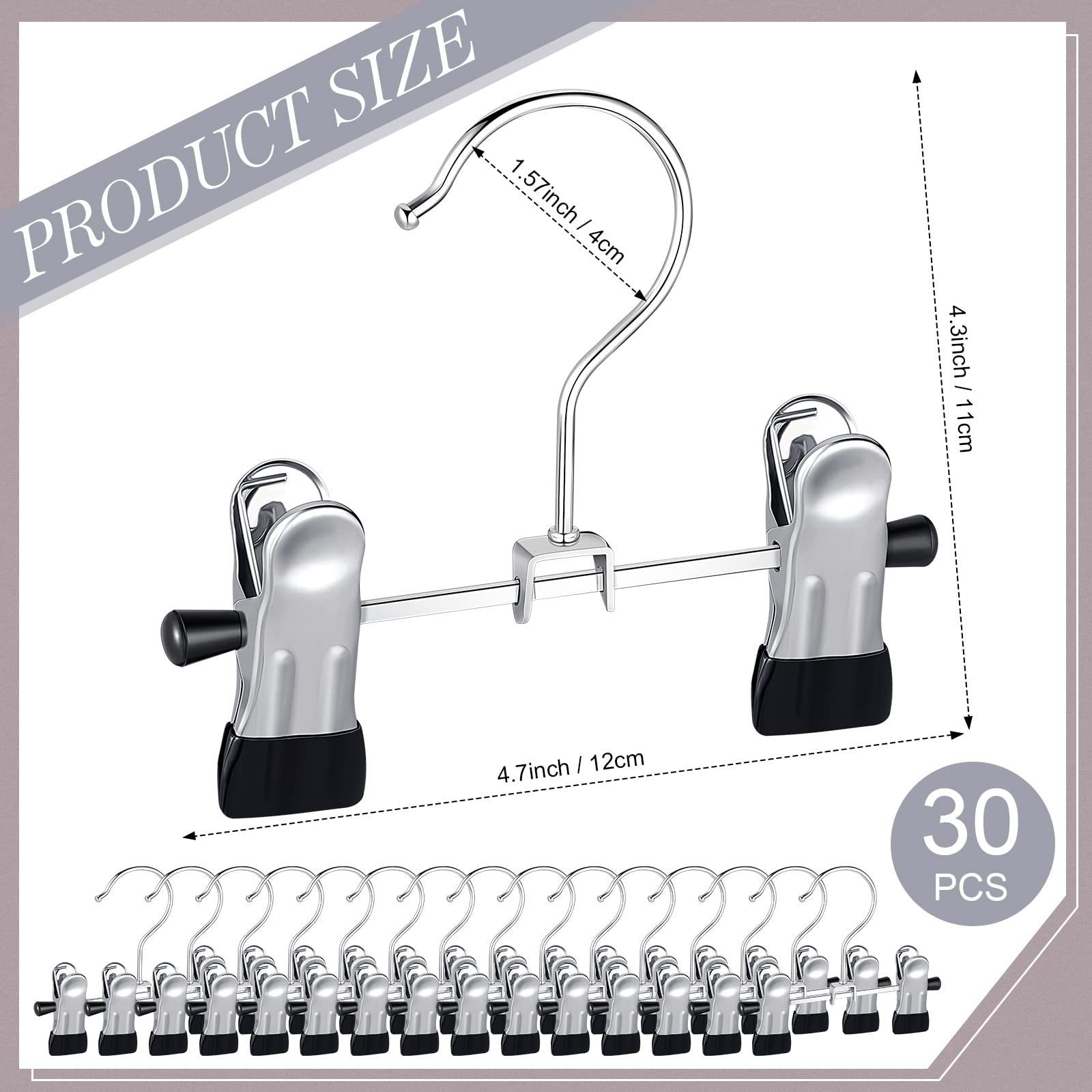 Yinkin 30 Pcs Boot Hangers Double Adjustable Clips Space Saving Baby Pants Hangers Travel Portable Hanger Clips Hanging Boot Org